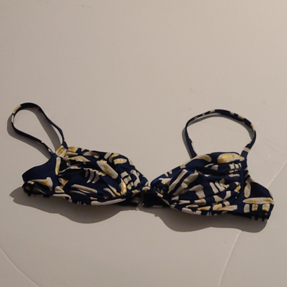 La Blanca size 10 blue gold padded bikini top